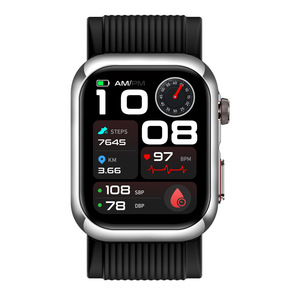 Montre connectée sport RH67 SOS avec rappel de chute, écran AMOLED, bracelet en silicone pour la mesure de la tension artérielle par pompe à air, ECG, fréquence cardiaque et suivi de bien-être - Product Image 2