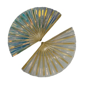 Abanicos de mano plegables de Metal holográficos BSBH, ventilador de mano grande de PVC Clack, ventilador de mano chino Kung Fu <span class=keywords><strong>Taichi</strong></span> para festivales de Halloween - Product Image 1