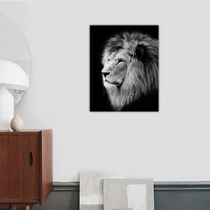 In bianco e nero Africa animale leone stampa su tela pittura Wall Art