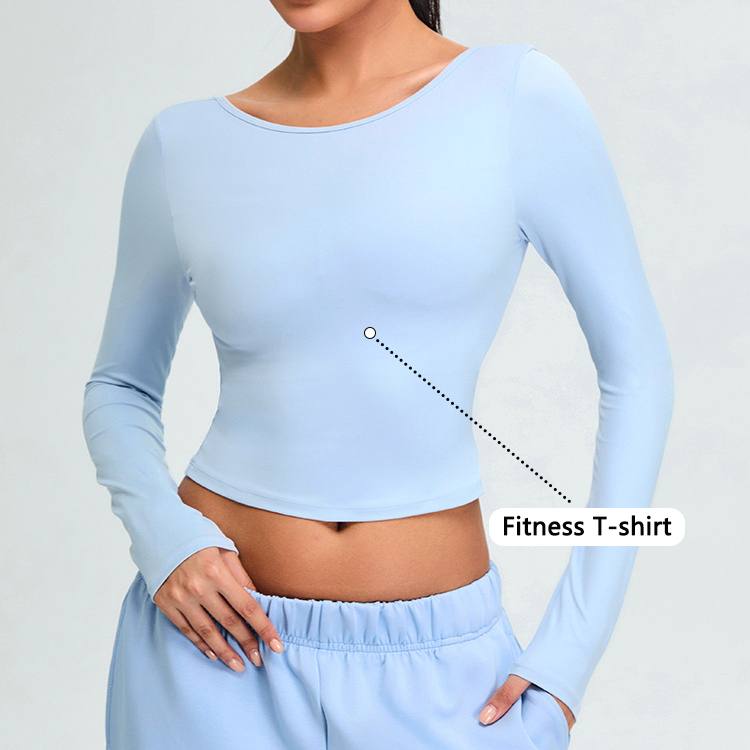 Wholesale S-XL Long Sleeved Yoga Clothes for Women, Backless Fitness Bra Tops, Outdoor Sports Running Speed Drying Sports Bra