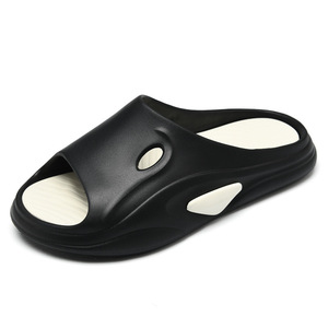 Pantuflas para Hombre con Suela de EVA Antideslizante, Sandalias Cómodas para Uso en Exteriores, Blancas y Negras, de Dos Tonos, con una Sola Correa, para Uso en el Hogar, Tallas 40, 41, 42, 43, 44, 45 - Product Image 5