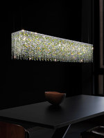 Lustre en cristal importé, table à manger rectangulaire, comptoir de bar de style designer pour hôtel, bureau d'accueil, éclairage de villa de luxe