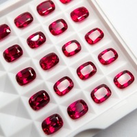 Direkter Fabrikpreis Laborgezüchteter Rubin Loser Edelstein Taubenblutrot Asscher-Schliff Quadratisch 6x6mm bis 10x10mm für Schmuckherstellung