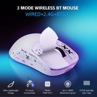 2025 nuevo ratón óptico HXSJ T68Pro Tri Mode ligero 500mAh recargable derecha 3D DIY pegatina para PC Gaming uso de oficina