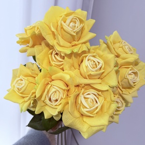Real Touch Artificial <strong>Rose</strong> Yellow Color Realistic Flowers Wedding Flower Arrangements <strong>Fake</strong> Long Lasting <strong>Roses</strong> Wholesale - Product Image 6