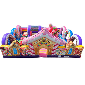 Château gonflable sur le thème du pays des bonbons avec toboggan, aire de jeux gonflable Sugar Rush, château gonflable Candyland - Product Image 2