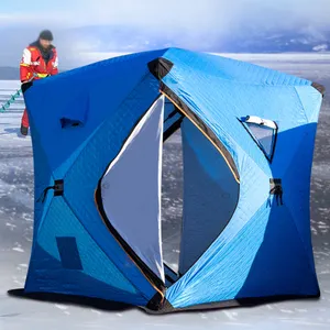 Pop Up abri sur glace sauna tente chambre portable carré randonnée isolé camping glaçon hiver pêche tente hiver tente chaude