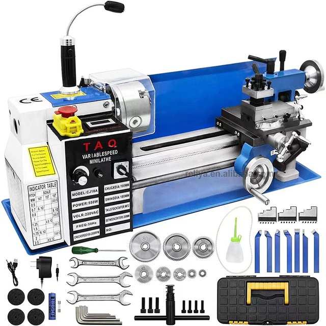 CJ18 550w Digital Screen Metal Gears Variable Speed Mini Lathe Machine