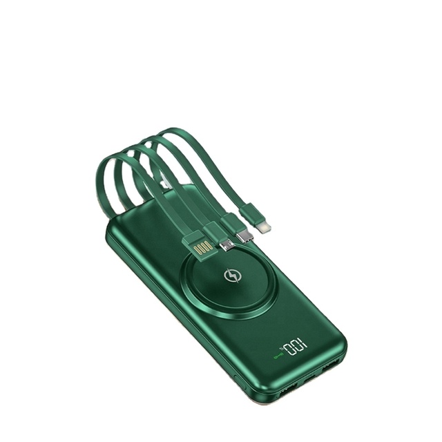 20000 MAh Power Banks LED Display Wireless Charger Fast Charging With 4 Cables 20000mah Quick Charge Magnetic Mobile Power Bank