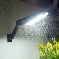Applique murale solaire à détecteur de mouvement, angle réglable IP65, lampe de sécurité extérieure étanche pour jardin, rue et nuit, lampes solaires