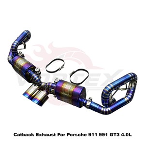 Sistema de Escape Catback con Válvulas Vortex Blue Burnt Titanium para Porsche 911 991 991.1 991.2 GT3 4.0L, Kit de Ajuste Directo - Product Image 3