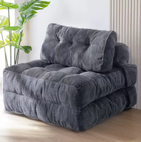 Sofá Cama Plegable de Una Plaza, Colchón Extensible Portátil para el Suelo, Silla Cama con Relleno de Esponja para Apartamento