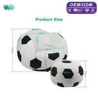 Chaise de football empilable en forme de ballon de football avec repose-pieds, chaise de loisirs WS 8878