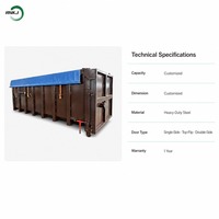 Conteneur à benne basculante mobile RNKJ en acier avec couvercle, bac à déchets pour la construction, la démolition et les déchets industriels