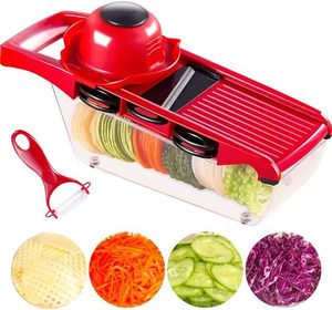 Vente chaude : Éplucheur et trancheur de légumes manuel en plastique pour préparation rapide des aliments, mandoline professionnelle portative, coupe-légumes réglable - Product Image 1