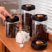 Bocal sous vide hermétique en verre borosilicate écologique avec couvercle pour le stockage du café aux épices en grains de thé dans la cuisine