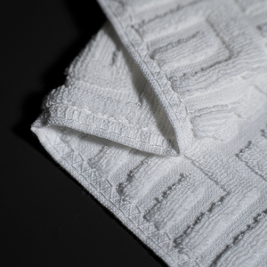 Chất lượng cao sang trọng 100% bông nhà nổi khăn Set Trắng <span class=keywords><strong>Jacquard</strong></span> mặt khăn tay khăn biểu tượng tùy chỉnh - Product Image 4