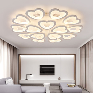 Lámpara de Techo LED Moderna en Forma de Corazón, Control Remoto, Montaje en Superficie, Lámpara de Araña para Dormitorio, Luz Blanca Fría, Alto CRI 90, Aluminio - Product Image 2
