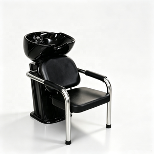 Luxury <b>Portable</b> Shampoo <b>Bed</b> for Barbershops and Salons Modern Design with Ceramic Basin for Hair Washing and Backwash Services - Product Image 1