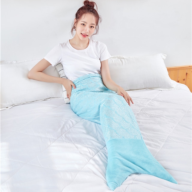 Китайский завод, высокое качество, новый стиль, одеяло в форме хвоста русалки, фланелевое одеяло