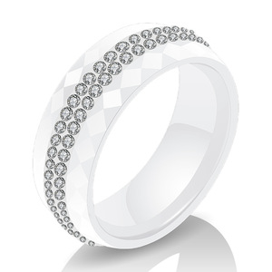 NIBASTAR – bague en céramique pour femmes, 8mm, diamant noir et blanc, bijoux à la mode, élégants, taille 6 7 8 9 10 - Product Image 2