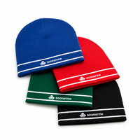 Casquette en acrylique unie avec logo brodé personnalisé, design à bordure contrastée, bonnet unisexe