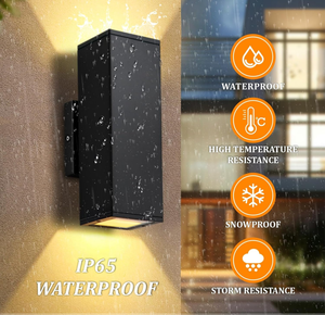 ETL được liệt kê nhôm Tường Ngoài Trời đèn vuông mờ màu đen lên xuống Tường Đèn treo tường 5cct hiện đại không thấm nước bên ngoài ánh sáng - Product Image 2