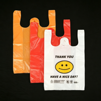 Sacs en plastique personnalisés en gros pour restaurants, sacs en plastique pour emporter, sacs en plastique type T-shirt avec logo, sacs en plastique de remerciement