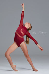 Nhà Máy Thiết Kế Độc Đáo Lưới Vải Nối Dài Tay Áo Leotard Cô Gái Jazz Trang Phục Cho Khiêu Vũ Hiệu Suất - Product Image 6