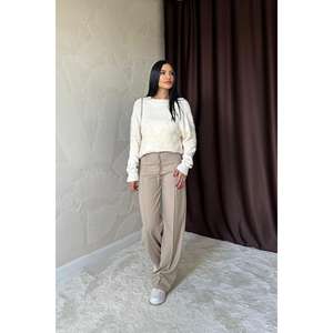 Elegante Suéter de Punto con Cuentas para Mujer, Manga Larga, Antipilling, Diseño Zigzag - Product Image 5