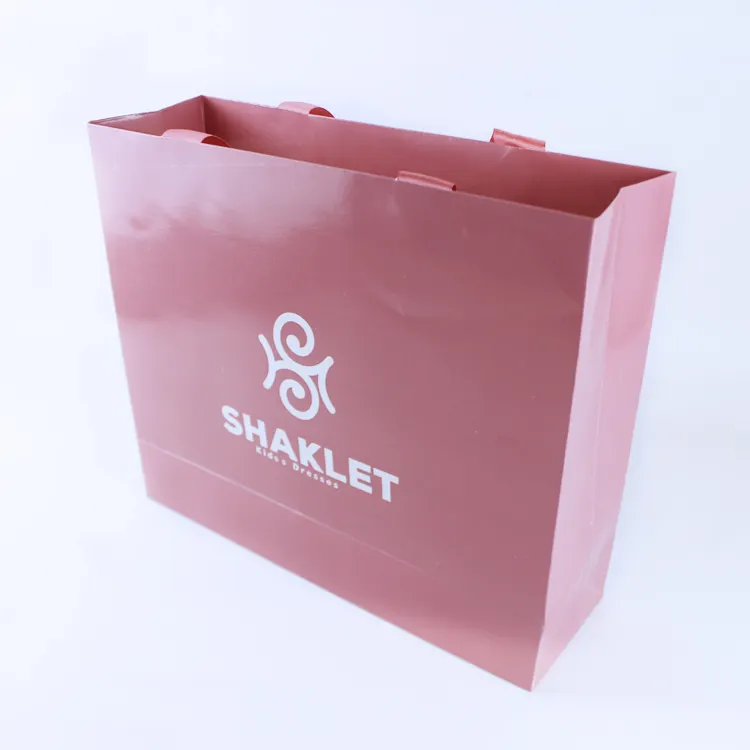 Victoria Secret Pink Paper Bag With Ribbon Handle