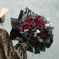 Promo! Kertas Pembungkus Bunga Jala Mutiara Tahan Air 28cm*4.5Y, Benang Semprot Gelombang Sekali Pakai, Dekorasi Mutiara, Kemasan Kustom untuk Florist