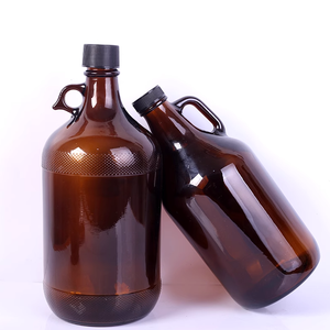 Venta al por mayor de gran capacidad 1L <span class=keywords><strong>2L</strong></span> 2.5L 4L 64oz marrón California botella de vino jarra de licor con tapón de rosca y Mini mango - Product Image 4