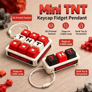 Accessoire de jeu imprimé en 3D en forme de TNT, clé anti-stress, porte-clés jouet pour cadeau créatif - Product Image 1