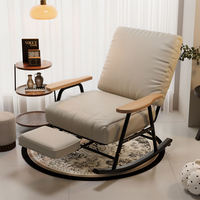 Fauteuil à bascule pliable en acier avec fonction de couchage pour chambre à coucher, salon, bureau à domicile, hôpital, extérieur