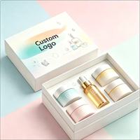 Boîte personnalisée avec couvercle et base, boîte cosmétique de luxe faite à la main, recyclable, avec doublure en éponge pour rouge à lèvres, sérum, crème pour les yeux
