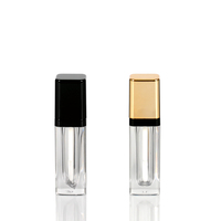 Tube de brillant à lèvres carré vide personnalisé de 4ml avec marque privée emballage cosmétique contenants de brillant à lèvres avec brosse