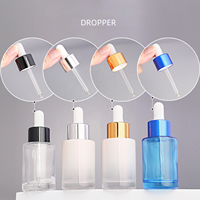 Flacon compte-gouttes en verre bleu marine et rose nacré de 30 ml et 50 ml pour sérum cils, idéal pour l'emballage de produits cosmétiques et de soins de la peau