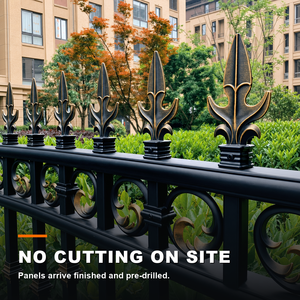 Ornamental Aluminum Picket <b>Fence</b> Panels Decorative Spear Head Security Boundary Fencing <b>for</b> Government Infrastructure Projects - Product Image 3