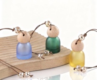 Flacon diffuseur de parfum pour voiture en verre de 10 ml avec bouchon en bois, diffuseur d'huiles essentielles à suspendre