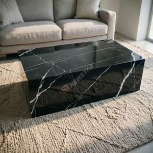 Wholesale Custom China Nero Margiua <b>Marble</b> Coffee <b>Table</b> Modern Plinth Side for Living Room - Product Image 2