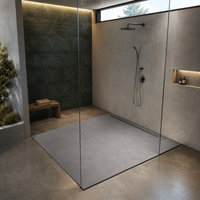 Receveur de douche rectangulaire en GRC sur mesure, aspect pierre durable, pour hôtels, villas et appartements
