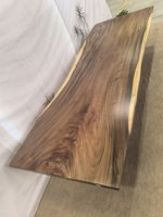 Plateaux de table en bois massif naturel Raintree à bords bruts, dalles de table rustiques de haute qualité, comptoirs en bois