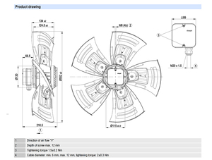 Ventilateur axial AC robuste de 560 mm ebm-papst A4D560-AM03-01 pour systèmes de ventilation industrielle et de refroidissement HVAC et tours de refroidissement - Product Image 2