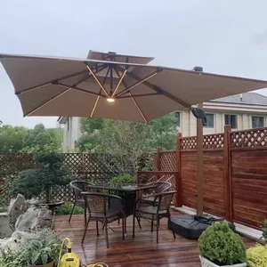 Mobili da esterno parasole 3M parasole Cantilever Roma Hanging Cantilever garden alluminio Solar LED Light ombrellone da giardino