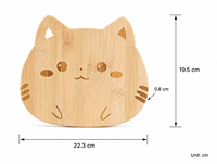 Kattenvormig bamboe snijplankje, ecologisch, antibacterieel, laser gegraveerd, grappig mini fruit snijplankje, cadeau voor kattenliefhebbers