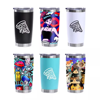 Mug Kopi Perjalanan Terisolasi Dinding Ganda 20 oz dengan Logo Kustom, Cangkir Tumbler Anggur Stainless Steel dalam Jumlah Besar