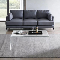 Table basse moderne durable en acrylique transparent en forme de U 6 pouces roues de console de lumière étroite pour la maison Bar meubles de salon