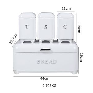 Caja de pan retro americana europea con tapa abatible Tarro de almacenamiento de hierro cuadrado para uso doméstico en la cocina - Product Image 3