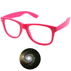Fornitura di fabbrica cuore Rave prisma arcobaleno effetto cuore logo personalizzato diffrazione di plastica occhiali pirotecnici per spettacolo di luci e feste